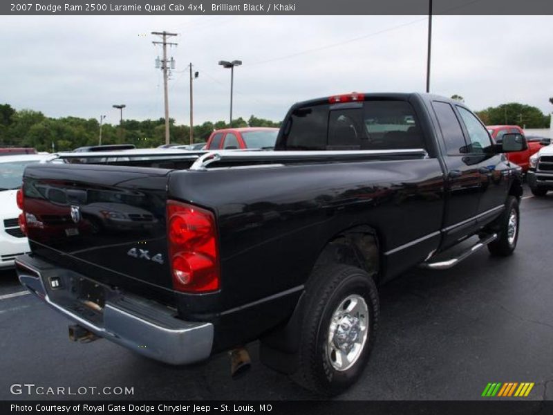 Brilliant Black / Khaki 2007 Dodge Ram 2500 Laramie Quad Cab 4x4