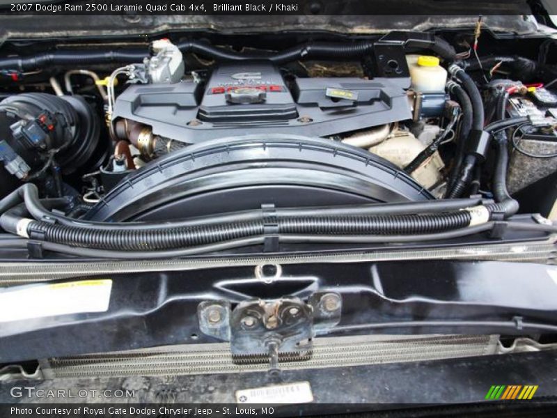 Brilliant Black / Khaki 2007 Dodge Ram 2500 Laramie Quad Cab 4x4