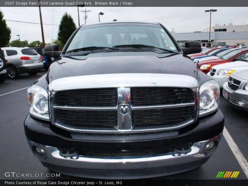 Brilliant Black / Khaki 2007 Dodge Ram 2500 Laramie Quad Cab 4x4