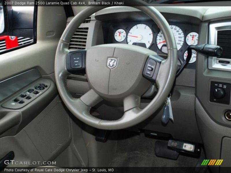 Brilliant Black / Khaki 2007 Dodge Ram 2500 Laramie Quad Cab 4x4