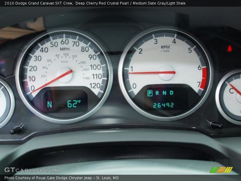 Deep Cherry Red Crystal Pearl / Medium Slate Gray/Light Shale 2010 Dodge Grand Caravan SXT Crew