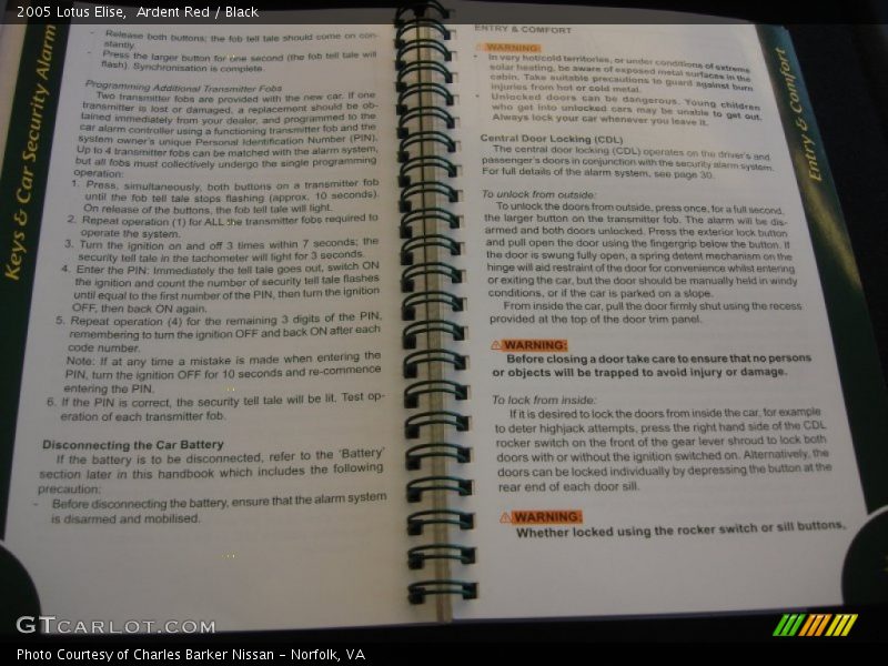 Ardent Red / Black 2005 Lotus Elise