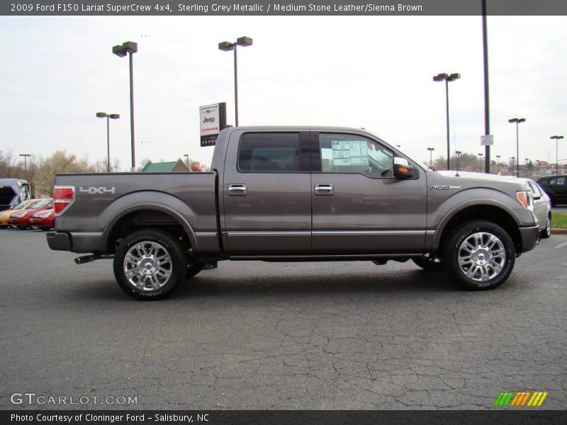 Sterling Grey Metallic / Medium Stone Leather/Sienna Brown 2009 Ford F150 Lariat SuperCrew 4x4