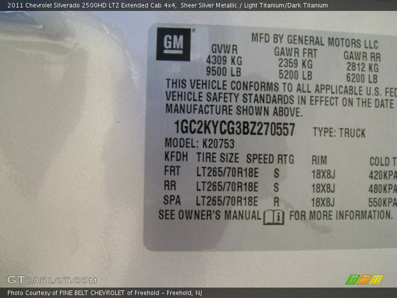 Sheer Silver Metallic / Light Titanium/Dark Titanium 2011 Chevrolet Silverado 2500HD LTZ Extended Cab 4x4