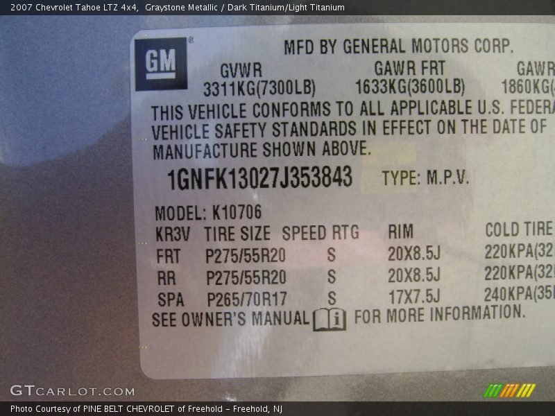 Graystone Metallic / Dark Titanium/Light Titanium 2007 Chevrolet Tahoe LTZ 4x4