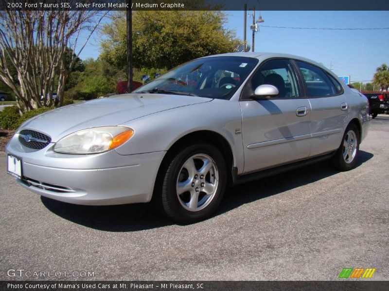 Silver Frost Metallic / Medium Graphite 2002 Ford Taurus SES