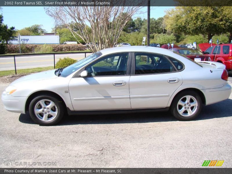 Silver Frost Metallic / Medium Graphite 2002 Ford Taurus SES