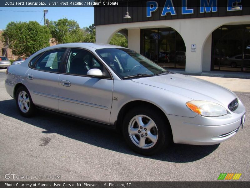 Silver Frost Metallic / Medium Graphite 2002 Ford Taurus SES