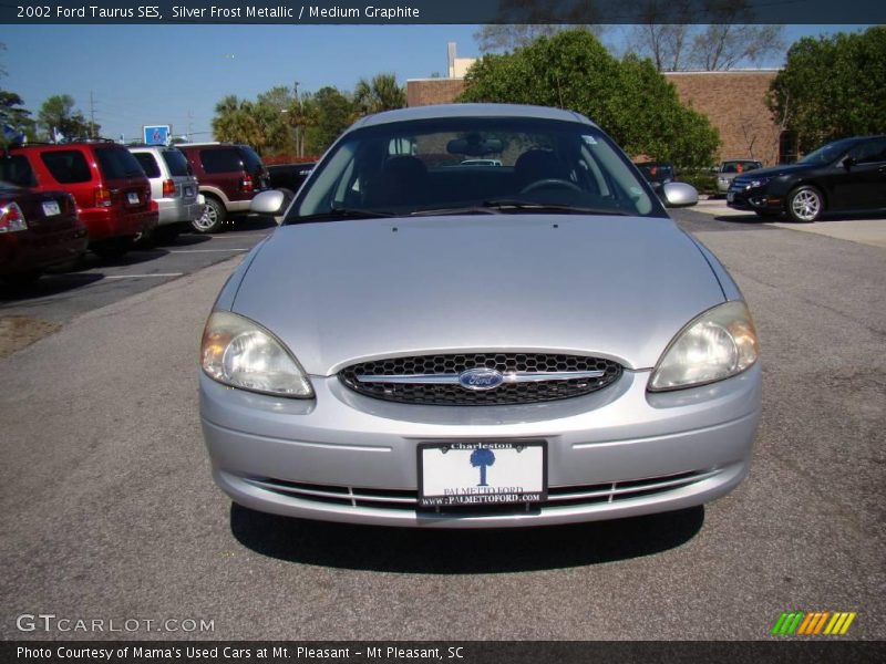 Silver Frost Metallic / Medium Graphite 2002 Ford Taurus SES