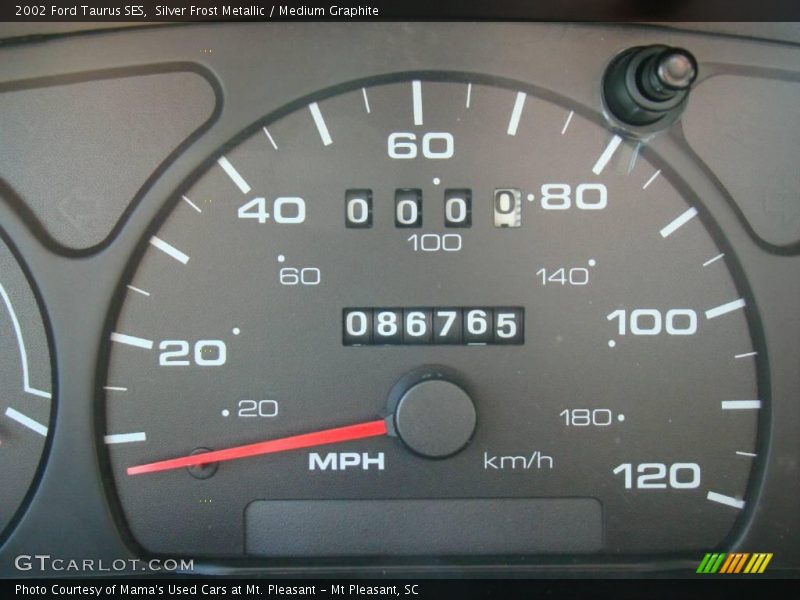 Silver Frost Metallic / Medium Graphite 2002 Ford Taurus SES
