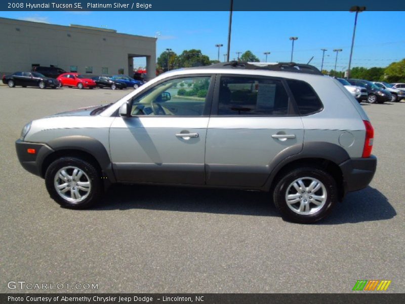 Platinum Silver / Beige 2008 Hyundai Tucson SE