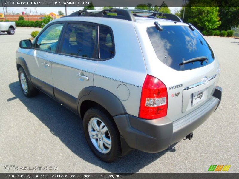 Platinum Silver / Beige 2008 Hyundai Tucson SE