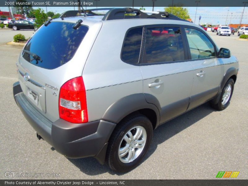 Platinum Silver / Beige 2008 Hyundai Tucson SE