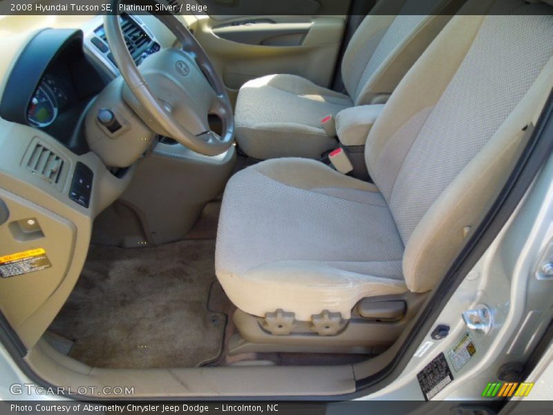 Platinum Silver / Beige 2008 Hyundai Tucson SE