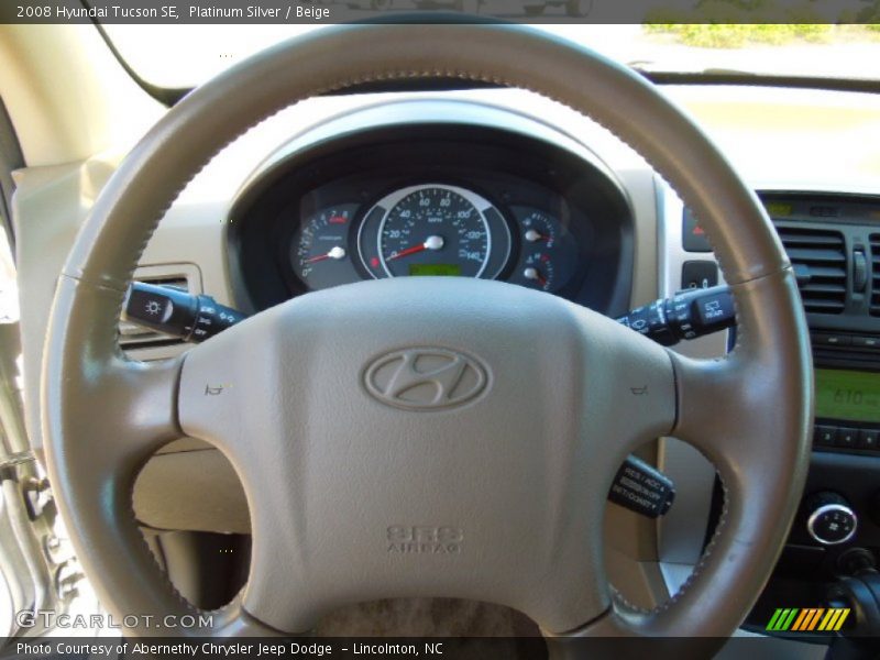 Platinum Silver / Beige 2008 Hyundai Tucson SE