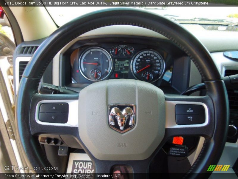 Bright Silver Metallic / Dark Slate Gray/Medium Graystone 2011 Dodge Ram 3500 HD Big Horn Crew Cab 4x4 Dually