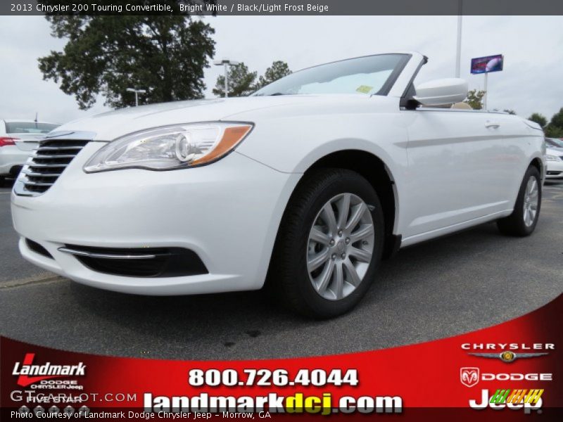 Bright White / Black/Light Frost Beige 2013 Chrysler 200 Touring Convertible