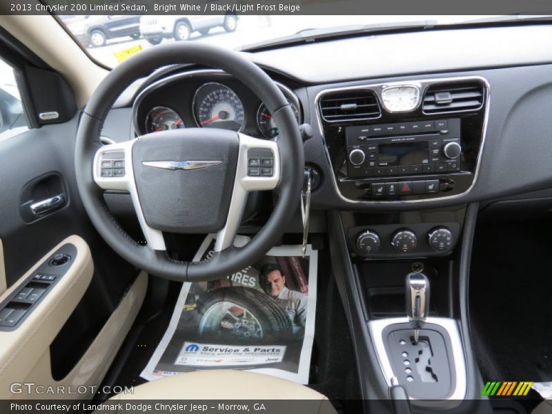 Bright White / Black/Light Frost Beige 2013 Chrysler 200 Limited Sedan