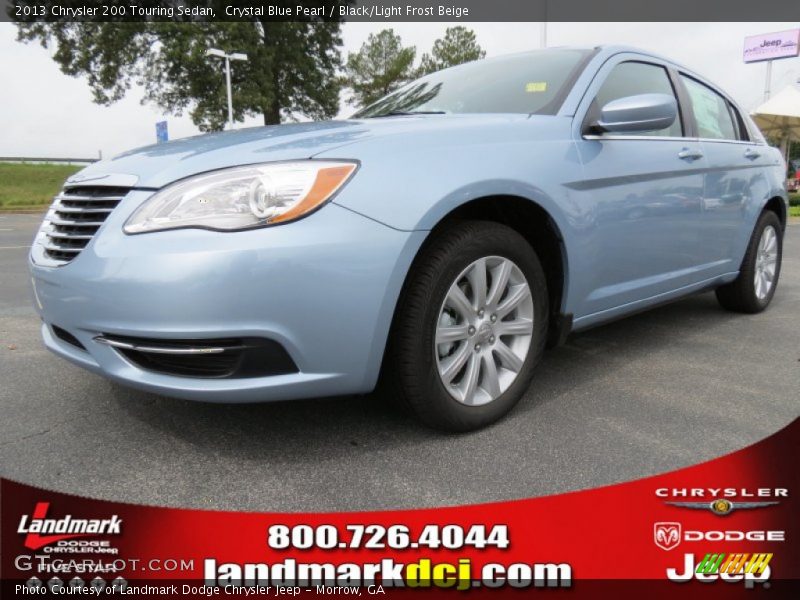 Crystal Blue Pearl / Black/Light Frost Beige 2013 Chrysler 200 Touring Sedan