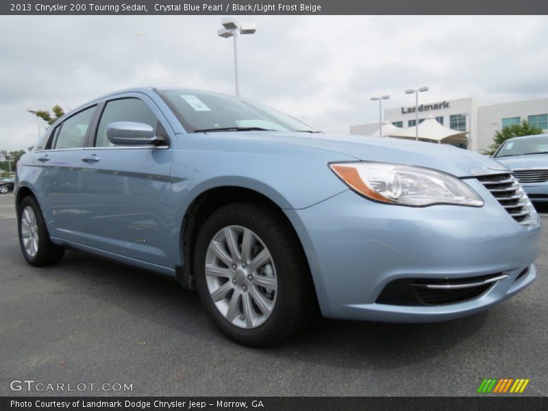 Crystal Blue Pearl / Black/Light Frost Beige 2013 Chrysler 200 Touring Sedan