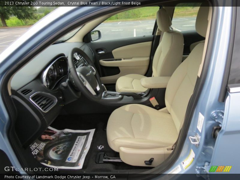 Crystal Blue Pearl / Black/Light Frost Beige 2013 Chrysler 200 Touring Sedan