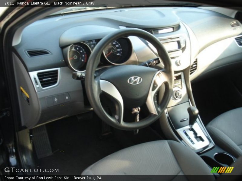 Black Noir Pearl / Gray 2011 Hyundai Elantra GLS