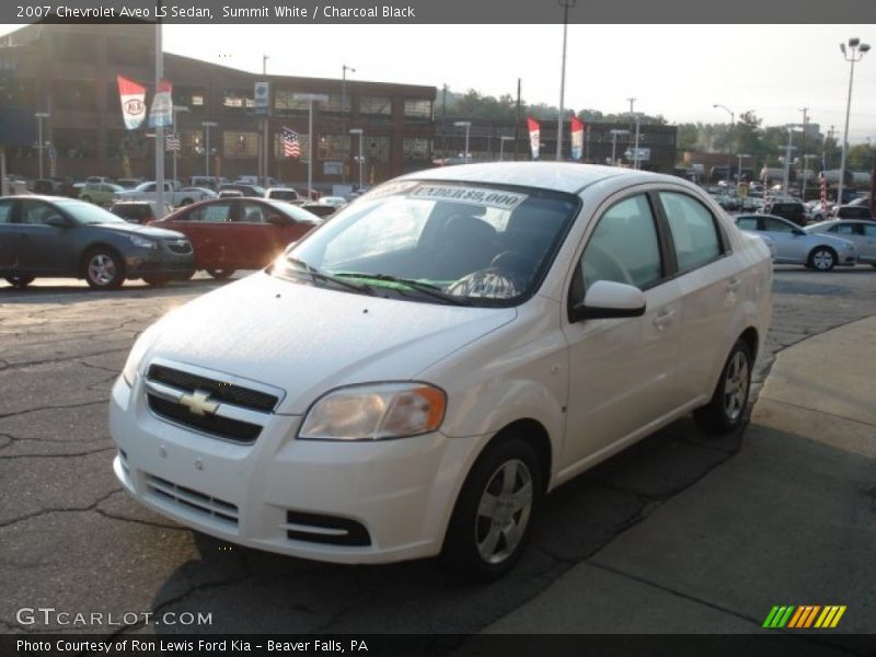 Summit White / Charcoal Black 2007 Chevrolet Aveo LS Sedan