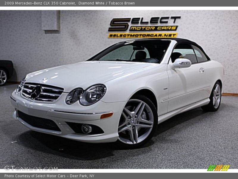Diamond White / Tobacco Brown 2009 Mercedes-Benz CLK 350 Cabriolet