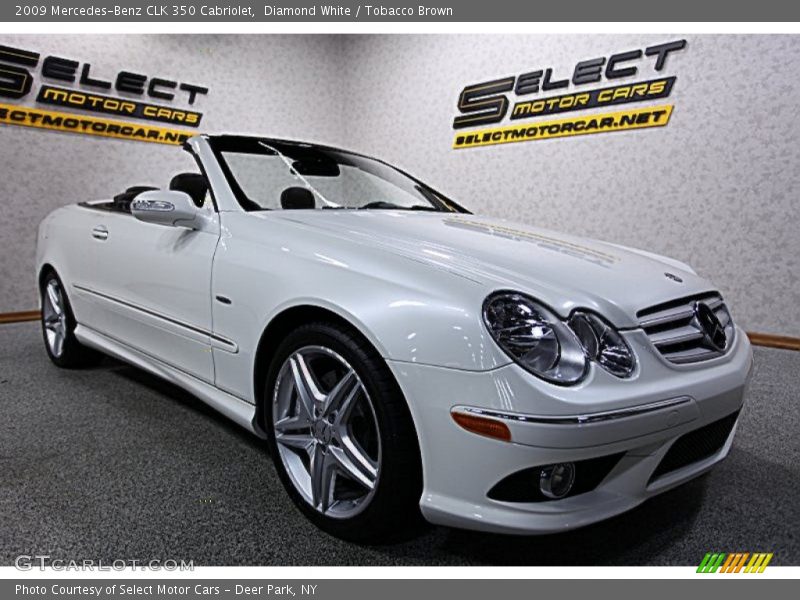 Diamond White / Tobacco Brown 2009 Mercedes-Benz CLK 350 Cabriolet