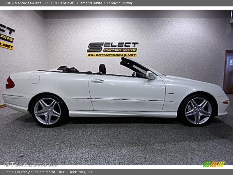 Diamond White / Tobacco Brown 2009 Mercedes-Benz CLK 350 Cabriolet