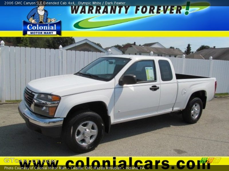 Olympic White / Dark Pewter 2006 GMC Canyon SLE Extended Cab 4x4