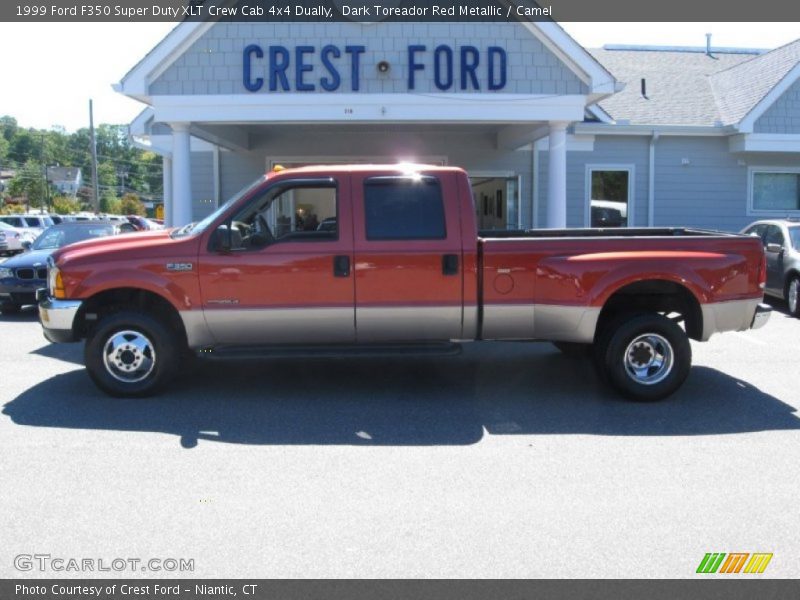 Dark Toreador Red Metallic / Camel 1999 Ford F350 Super Duty XLT Crew Cab 4x4 Dually