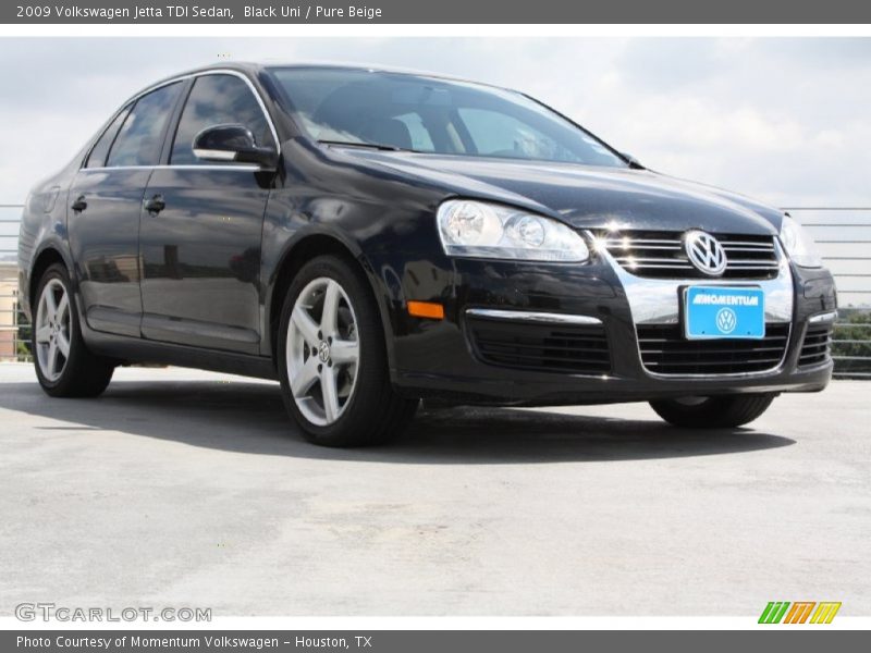 Black Uni / Pure Beige 2009 Volkswagen Jetta TDI Sedan