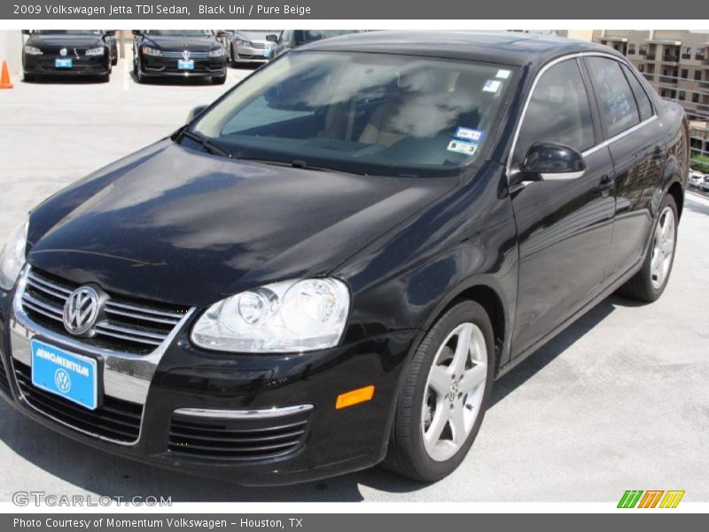 Black Uni / Pure Beige 2009 Volkswagen Jetta TDI Sedan