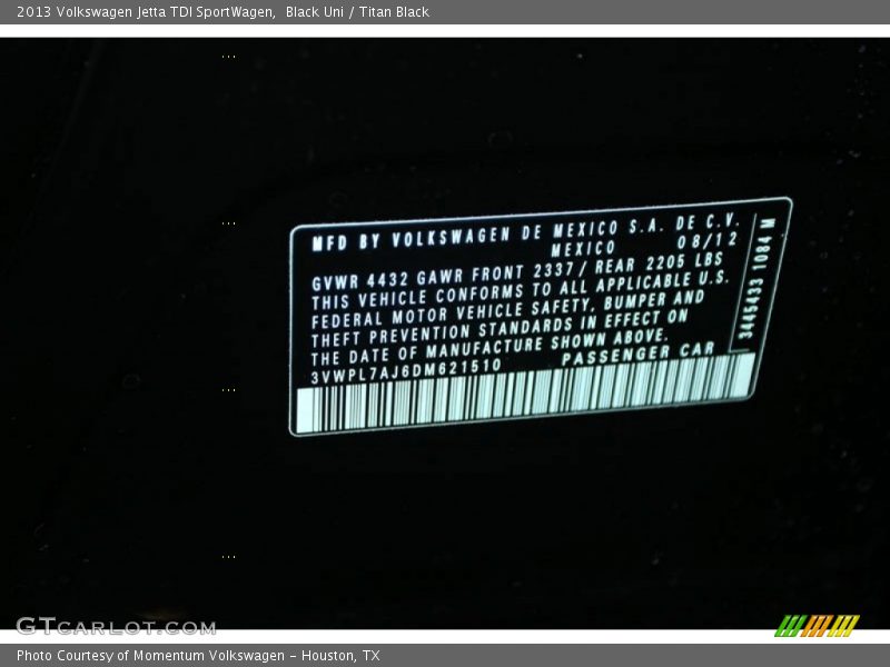 Black Uni / Titan Black 2013 Volkswagen Jetta TDI SportWagen