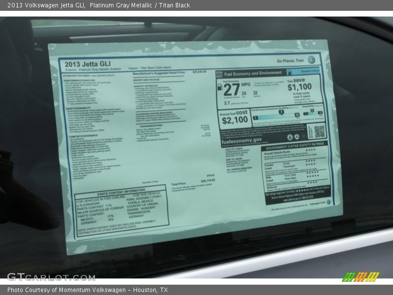 Platinum Gray Metallic / Titan Black 2013 Volkswagen Jetta GLI