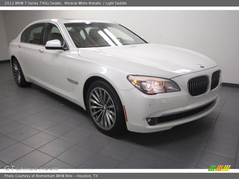 Mineral White Metallic / Light Saddle 2011 BMW 7 Series 740Li Sedan