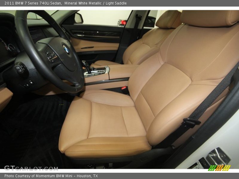 Mineral White Metallic / Light Saddle 2011 BMW 7 Series 740Li Sedan