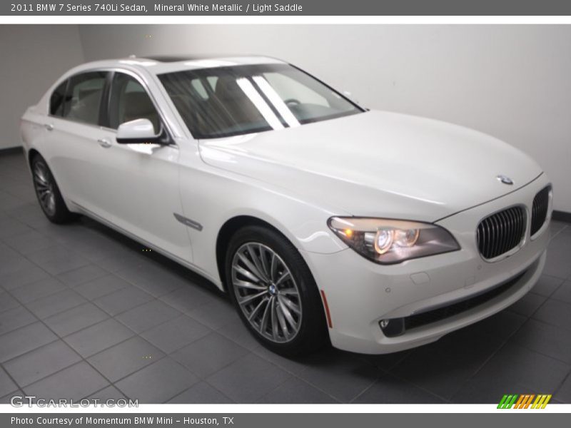Mineral White Metallic / Light Saddle 2011 BMW 7 Series 740Li Sedan