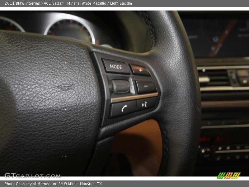 Mineral White Metallic / Light Saddle 2011 BMW 7 Series 740Li Sedan