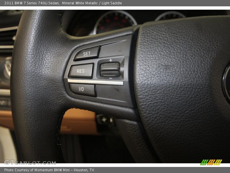 Mineral White Metallic / Light Saddle 2011 BMW 7 Series 740Li Sedan