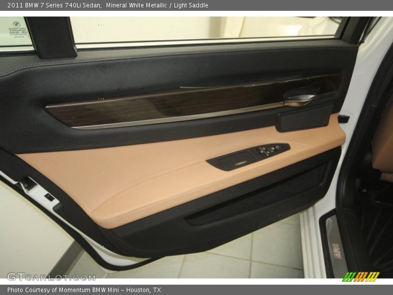 Mineral White Metallic / Light Saddle 2011 BMW 7 Series 740Li Sedan