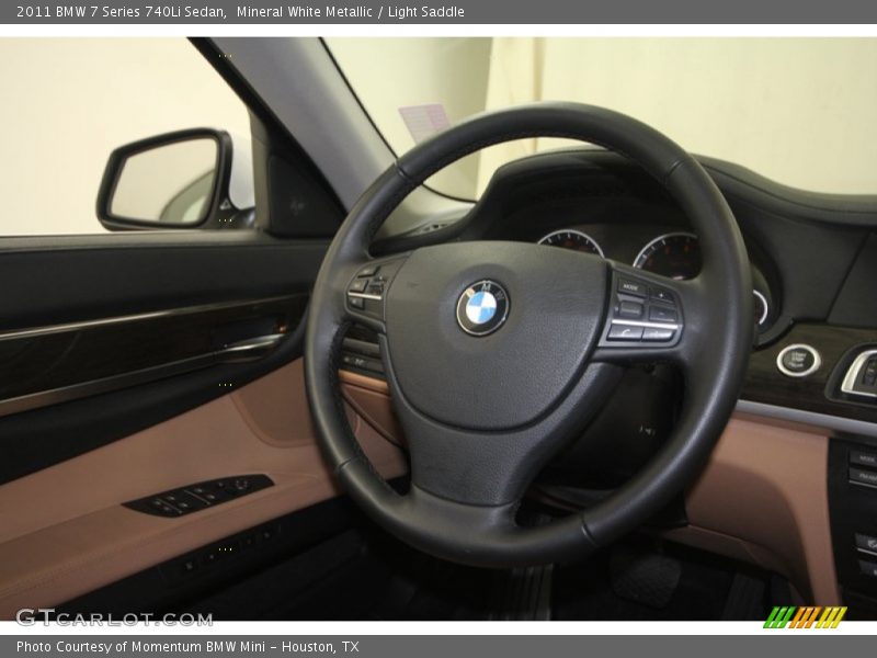 Mineral White Metallic / Light Saddle 2011 BMW 7 Series 740Li Sedan