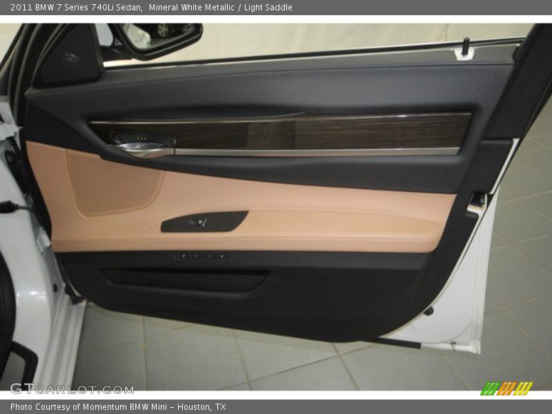 Mineral White Metallic / Light Saddle 2011 BMW 7 Series 740Li Sedan