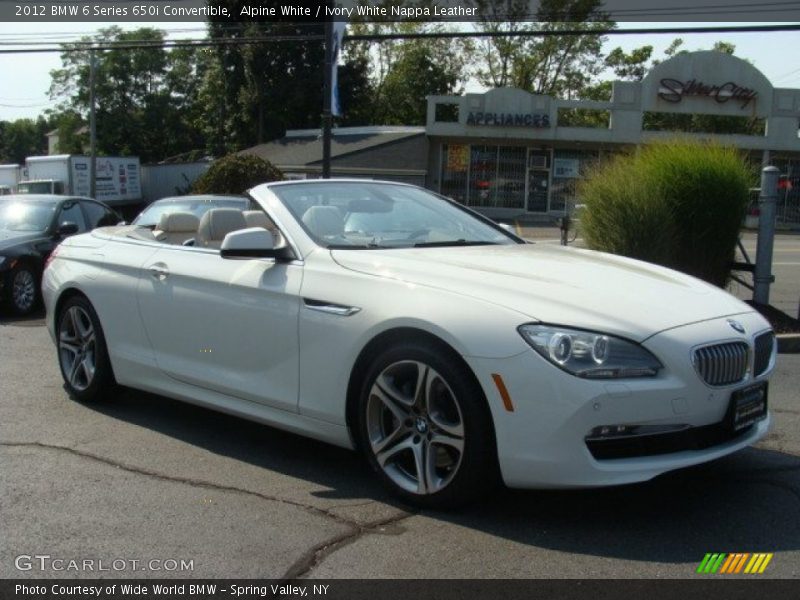 Alpine White / Ivory White Nappa Leather 2012 BMW 6 Series 650i Convertible