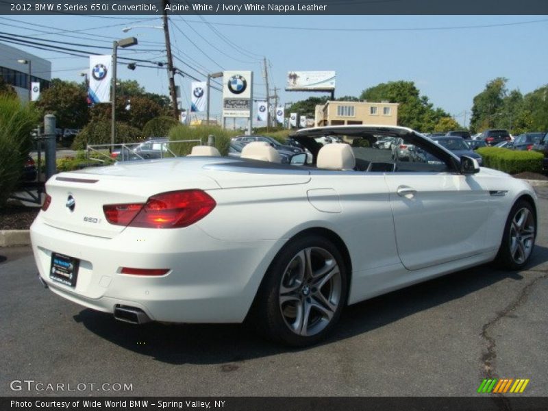 Alpine White / Ivory White Nappa Leather 2012 BMW 6 Series 650i Convertible