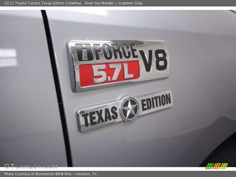 Silver Sky Metallic / Graphite Gray 2011 Toyota Tundra Texas Edition CrewMax
