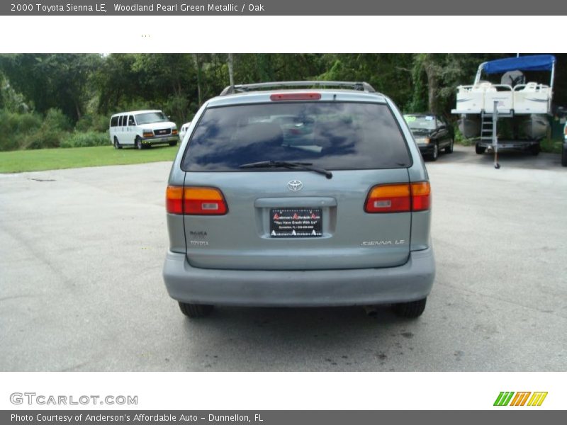 Woodland Pearl Green Metallic / Oak 2000 Toyota Sienna LE