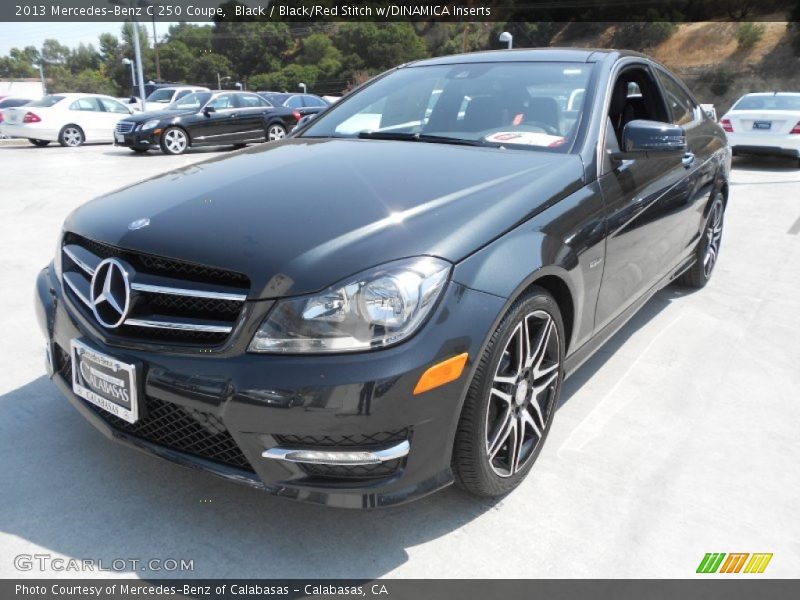 Black / Black/Red Stitch w/DINAMICA Inserts 2013 Mercedes-Benz C 250 Coupe