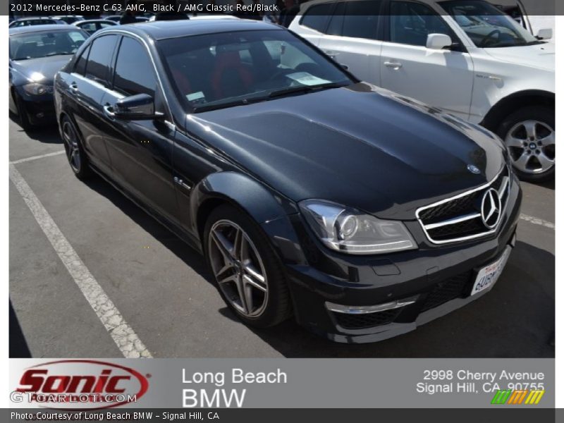 Black / AMG Classic Red/Black 2012 Mercedes-Benz C 63 AMG